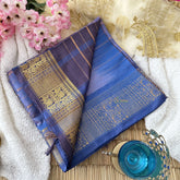 Vriksham Steel Blue Chinnalampattu Saree Floral Copper Border-VS4718